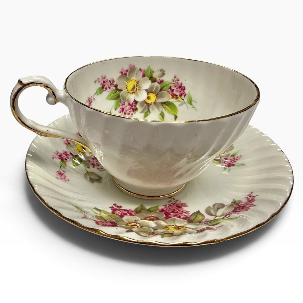 Stanley Teacup & Saucer Floral Bouquet Gold Trim Fine Bone China England - Picture 2 of 11